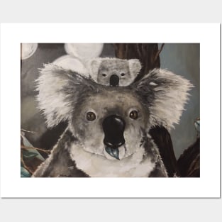 Koala mom and baby Posters and Art